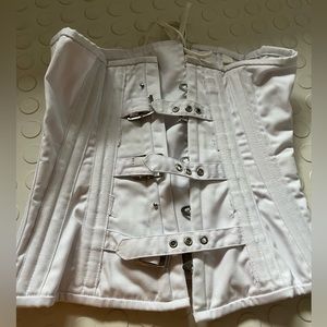 Straight Jacket corset white buckled Size XS